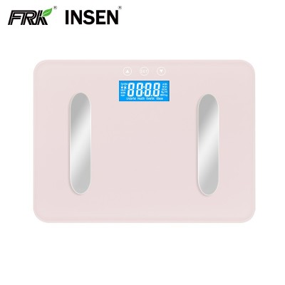 High Quality 180Kg Rectangle Blue Backlight Glass Weighing Body Fat Scale